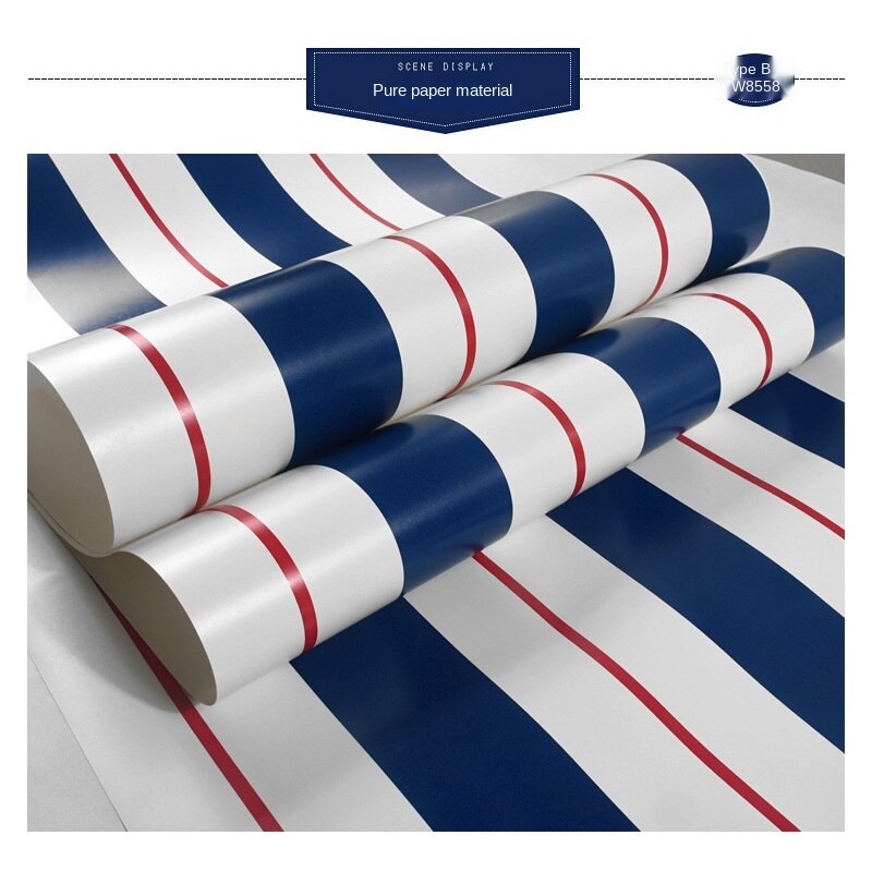 Britse Stijl Behang Verticale Strepen Mediterrane Stijl Eenvoudige Moderne Vliesbehang Slaapkamer: Upgrade Type