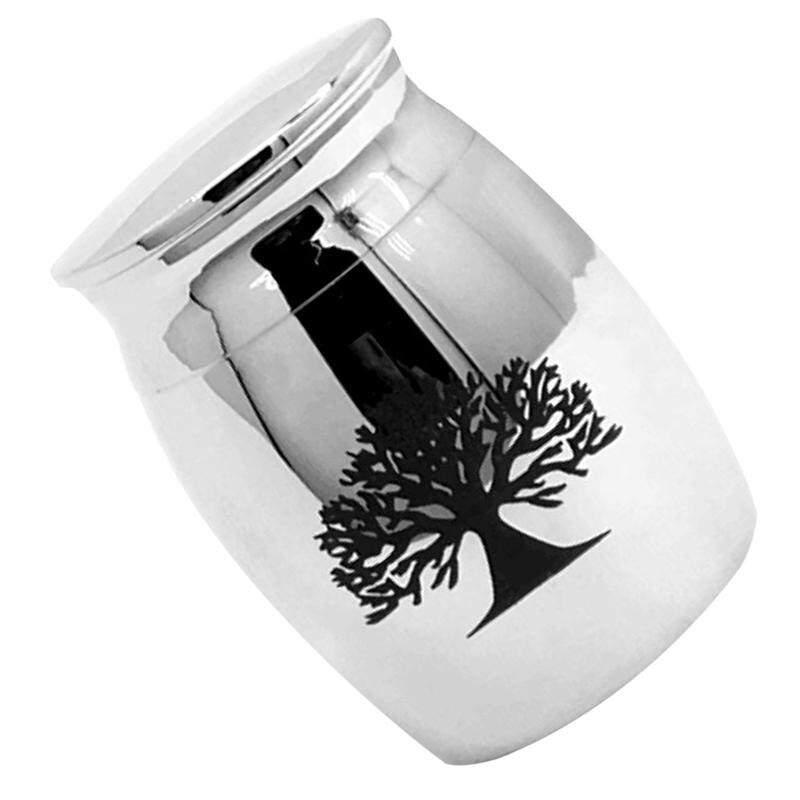 Stainless Steel Cinerary Funerary Urn Jar Opening The Tree Of Life Urn Container The Urn Can Be Opened (Tree Of Life)