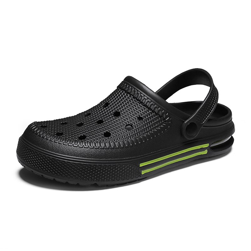 Outdoor Mannen Klompen Crocse Heren Zomer Strand Sandalen Crocks Schoenen Eva Unisex Tuin Schoenen Zwart Crocse Adulto Cholas Hombre: Black / 45