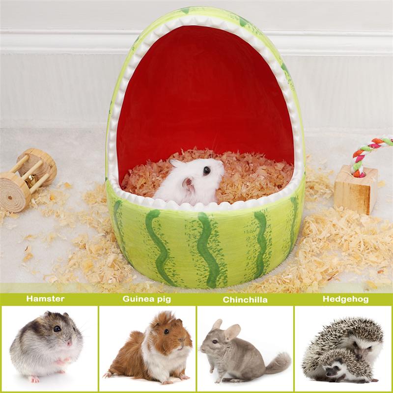 Kreative Keramik Hamster Haus Karikatur Wassermelone Hai bilden Kleine Ebene Haustier Verschachtelung Lebensraum KäFeige Zubehör Haustier Haus