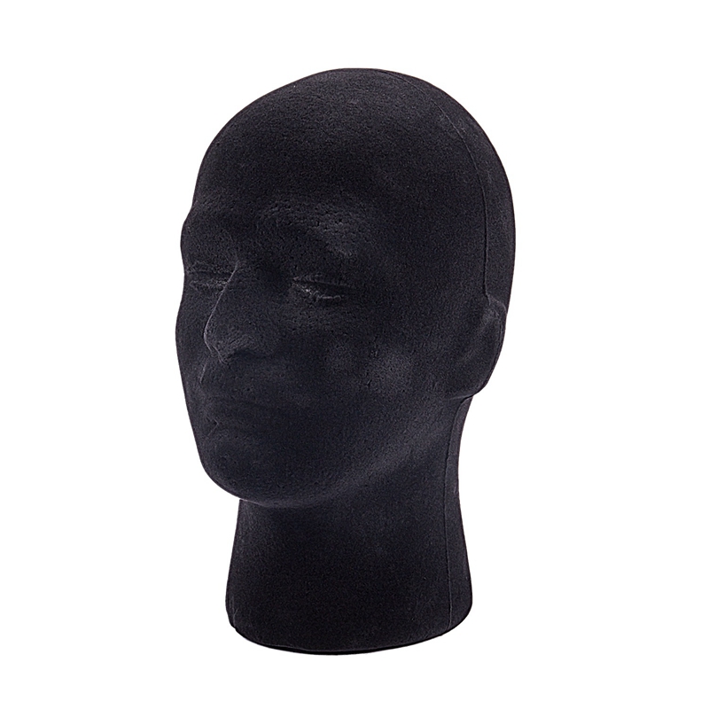 4X Male Styrofoam Foam Mannequin Manikin Head Model Wigs Glasses Cap Display Stand Black
