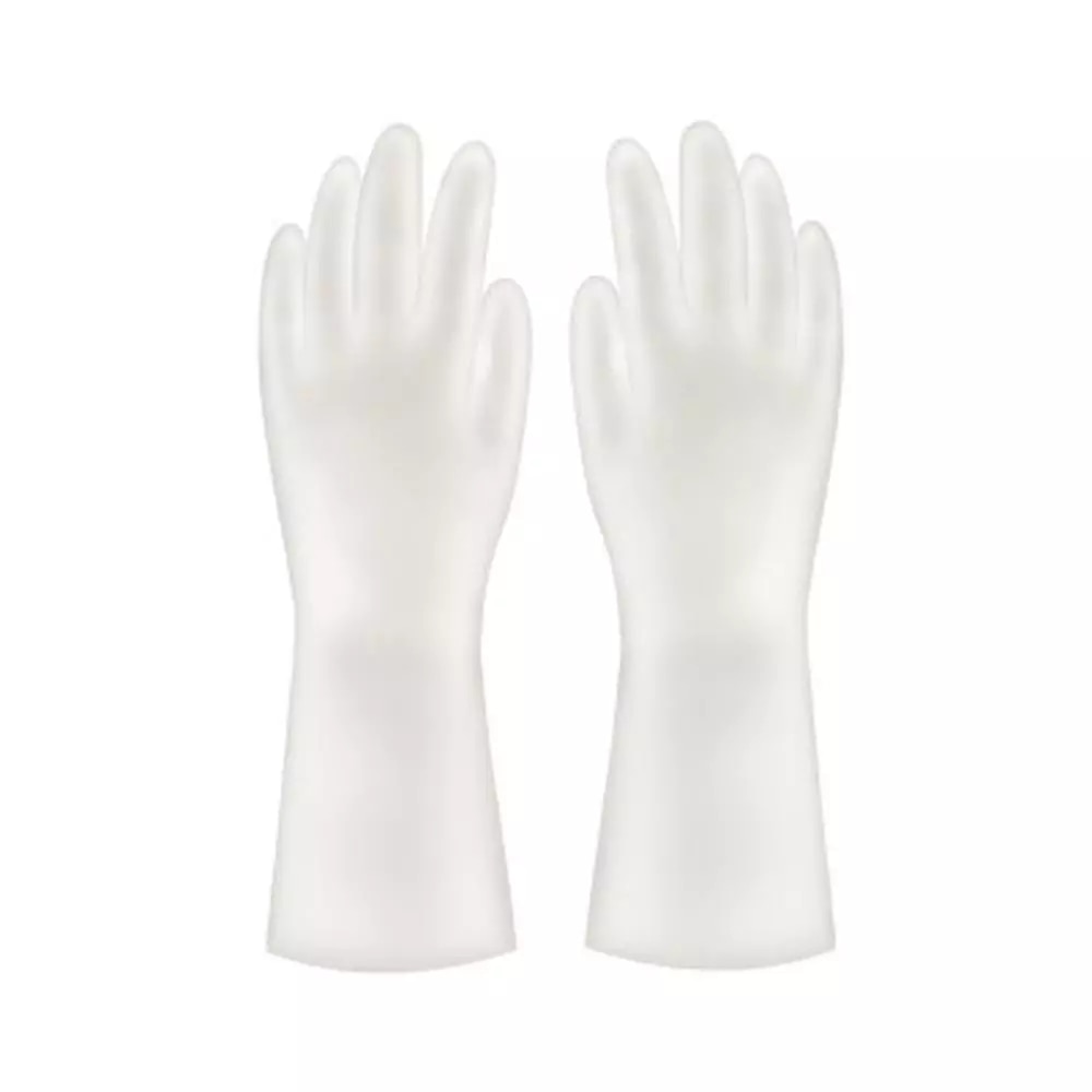 Housework girl waterproof and transparent white rubber latex dishwashing gloves kitchen durable cleaning trivial tools