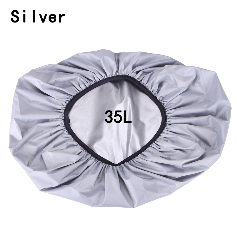 35L-80L Outdoor Sport Draagbare Tas Regenhoes Waterdichte Rugzak Camping Wandelen Fietsen Dust Rain Cover Camouflage Zwart Nylon: Silver 35L