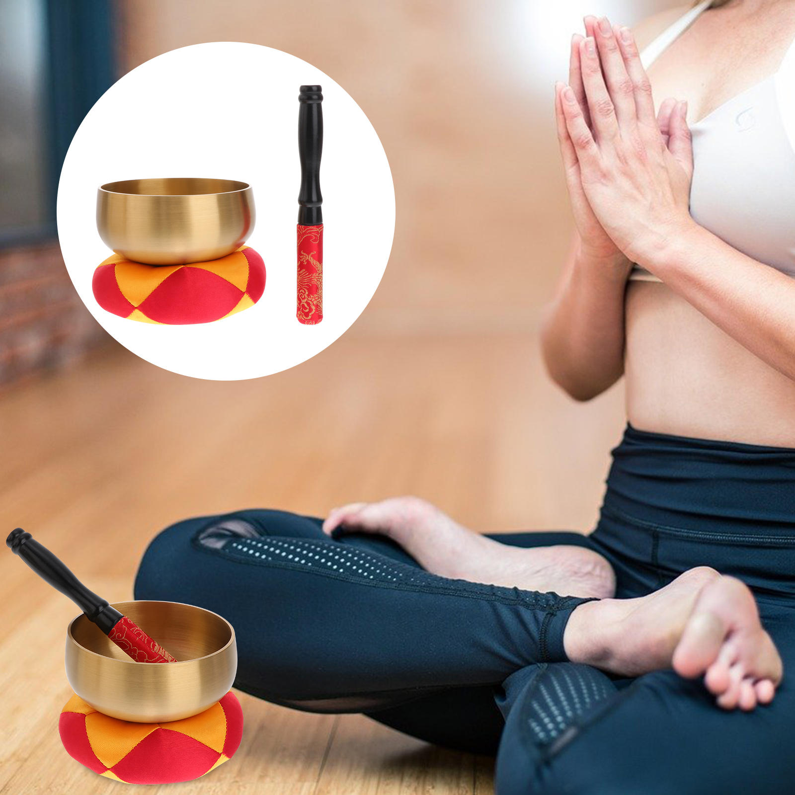1 Set Sound Bowl Singing Bowl Meditation Spiritual Bowl with Stick: Default Title