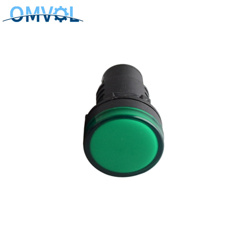 1PC 30MM 5V(6.3V) 12V 24V 220V Panel Mount LED Power Indicator Pilot Signal Light Lamp: 30mm GREEN 220V