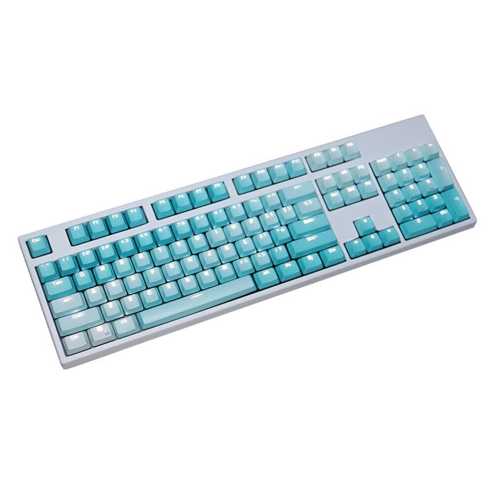 104pcs PBT Backlight Mechanical Keyboard Keycapsfor Cherry MX/Kailh/Gateron/Outemu Keyboard Gradient Key Caps Replacement Acces: Light Blue