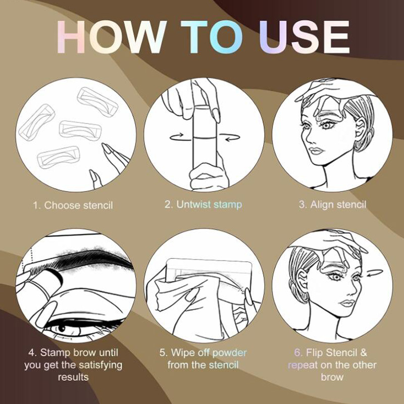 10 -teiliges augenbrauen-stempel- und schablonenset, augenbrauenschablonen, augenbrauenformer-set, make-up-werkzeug für frauen