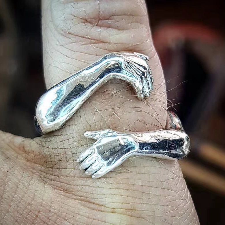 Retro Zilver Kleur Grappige Kikker Ringen Gothic Open Verstelbare Mannen Ring Mode Dier Sieraden Party Bague Femme: RI21Y0142-1