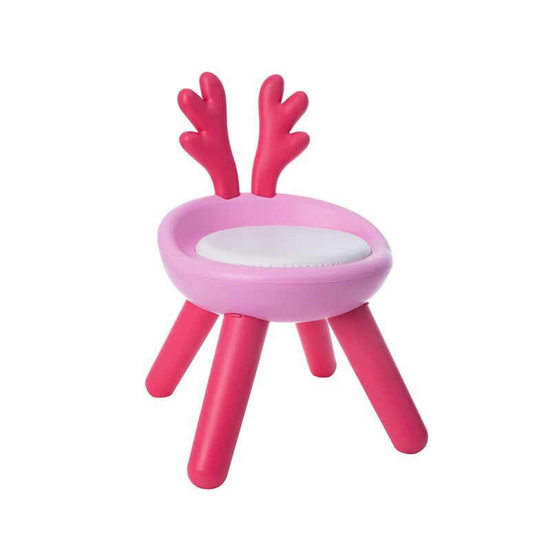 Kinderen Stoel Rugleuning Kruk Baby Kleine Bench Cartoon Konijn Herten Babyzitje Plastic Eetkamerstoel Voor Huishoudelijke Kleuterschool: Pink Deer Soft