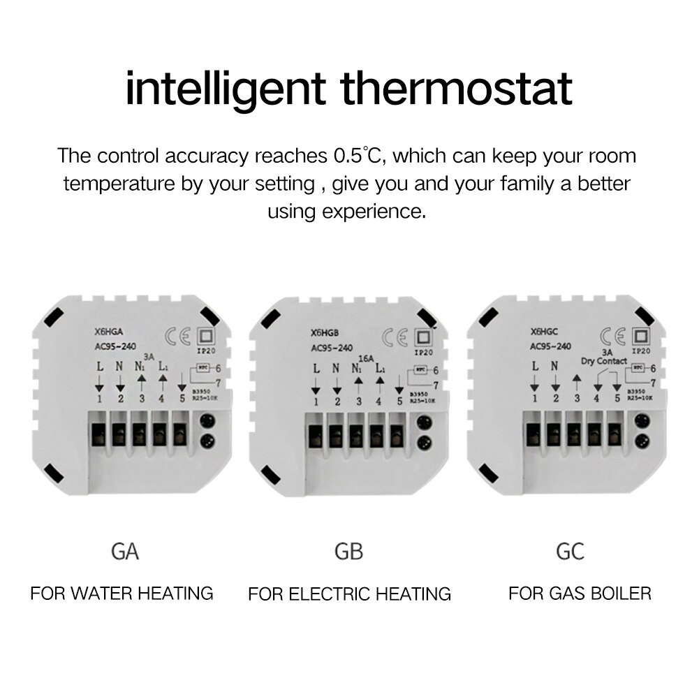 Intelligent Temperature Controller Thermostat Home Intelligent Life Push Button Type Intelligent Temperature Control Switch