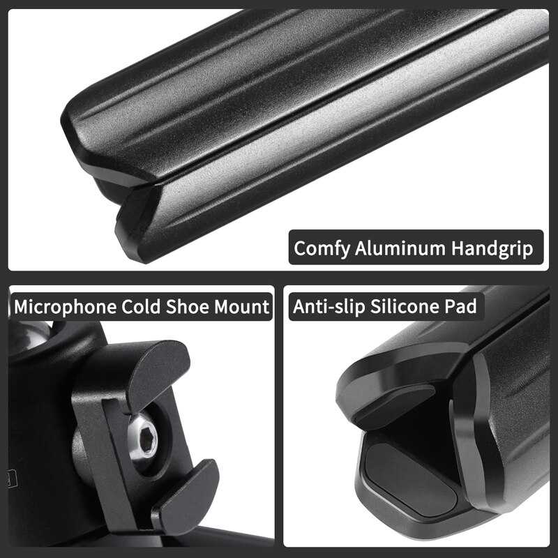 Urig u-pod portátil vlogs soporte de mesa mango trípode para Sony/Canon cámara sin espejo con zapata fría para micrófono
