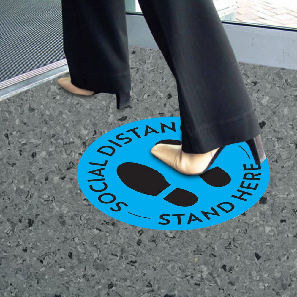 Warteschlange Abstand Sozialen Abstand Serie Menge Kontrolle Boden Aufkleber Halten Ihre Abstand Logo Einfache Protece Distanziert Stehen Hier
