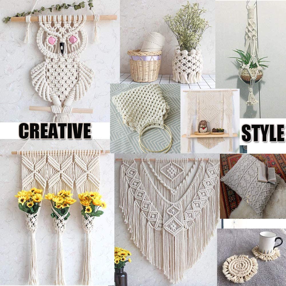 3mm 4mm 5mm 6mm macrame reb snoet snor bomuldssnor til håndlavet naturligt beige reb gør-det-selv-tilbehør til bryllup til hjemmet