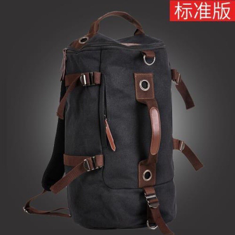 DIDE Men&#39;s Backpack Waterproof Laptop Backpacks Male Vintage Leather Backpack For Male Casual Travel Back Pack Schoolbag: Canvas Gray