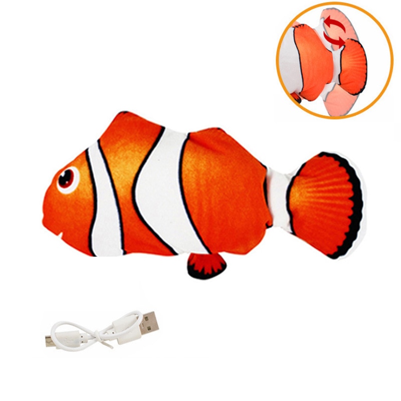 Pet Soft Electronic Fish Shape Cat Toy Electric USB Charging Simulation Fish Toys Funny Cat Chewing Playing Supplies Dropshiping