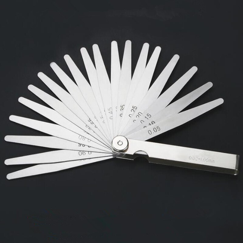 0.02-1mm 32pcs Blade Hight Precision Stainless Steel Feeler Gauge Thickness Gap Metric Filler Thickness Measuring Probes Tools