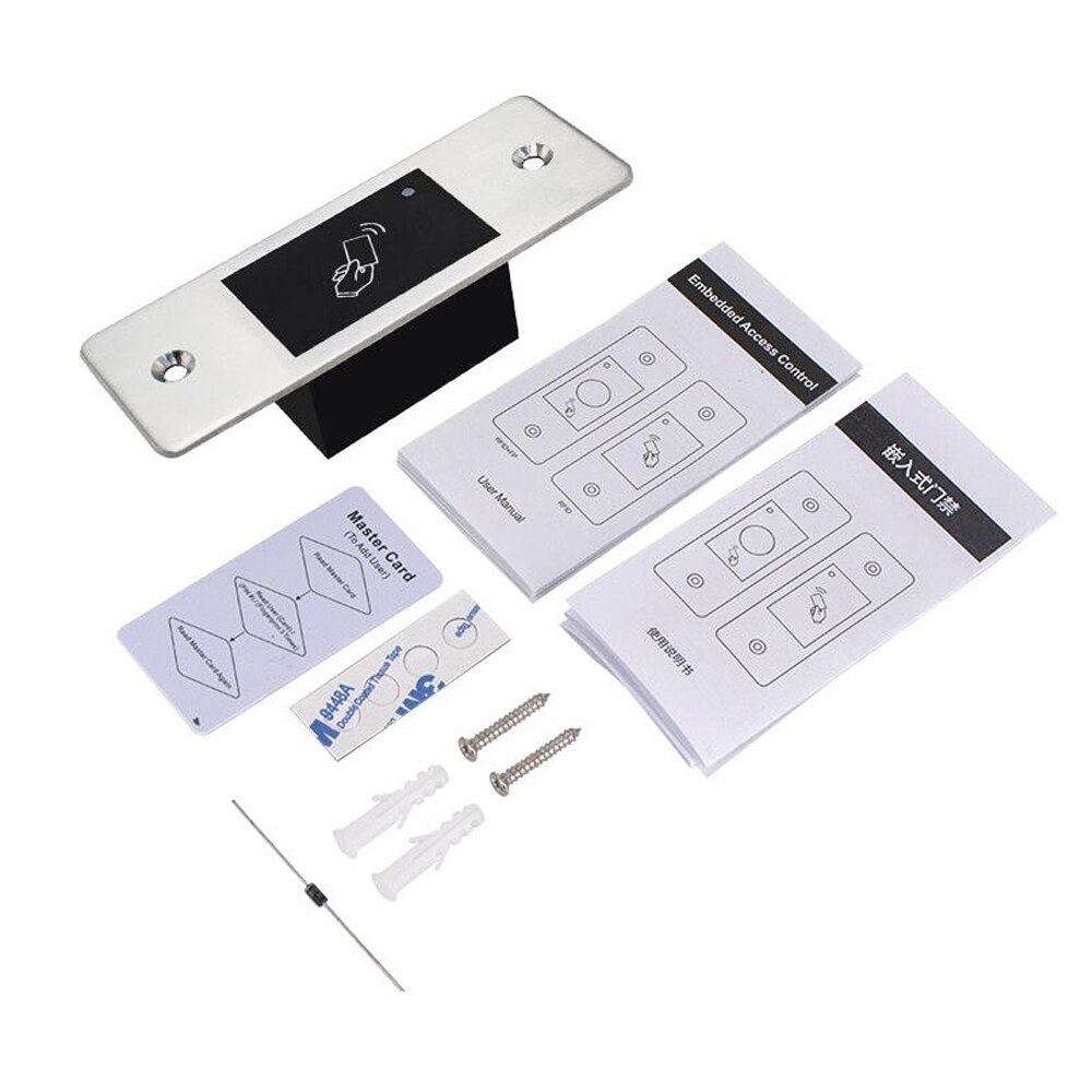 125KHZ Metal Access Control Waterproof Embedded RFID Reader Keyless Door Opener Fingerprint Access Control All-in Machine