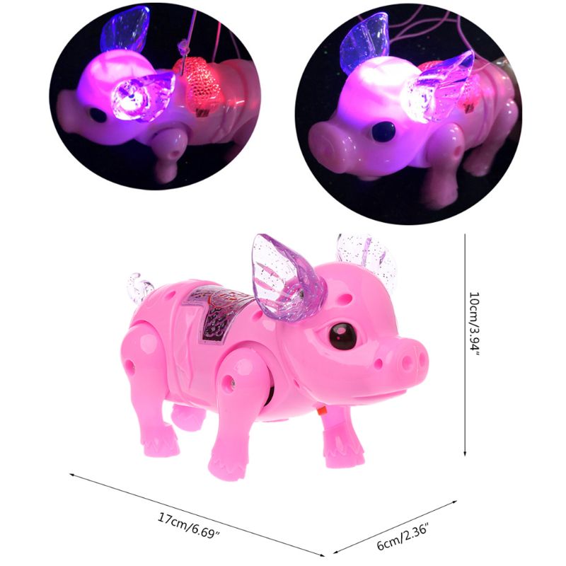 1PC Cute Dreamy Pig Pet With LED Light Walk Music Electronic Pets Robot Toys For Kids Boys Girls Flashing Baby Luminous Toy
