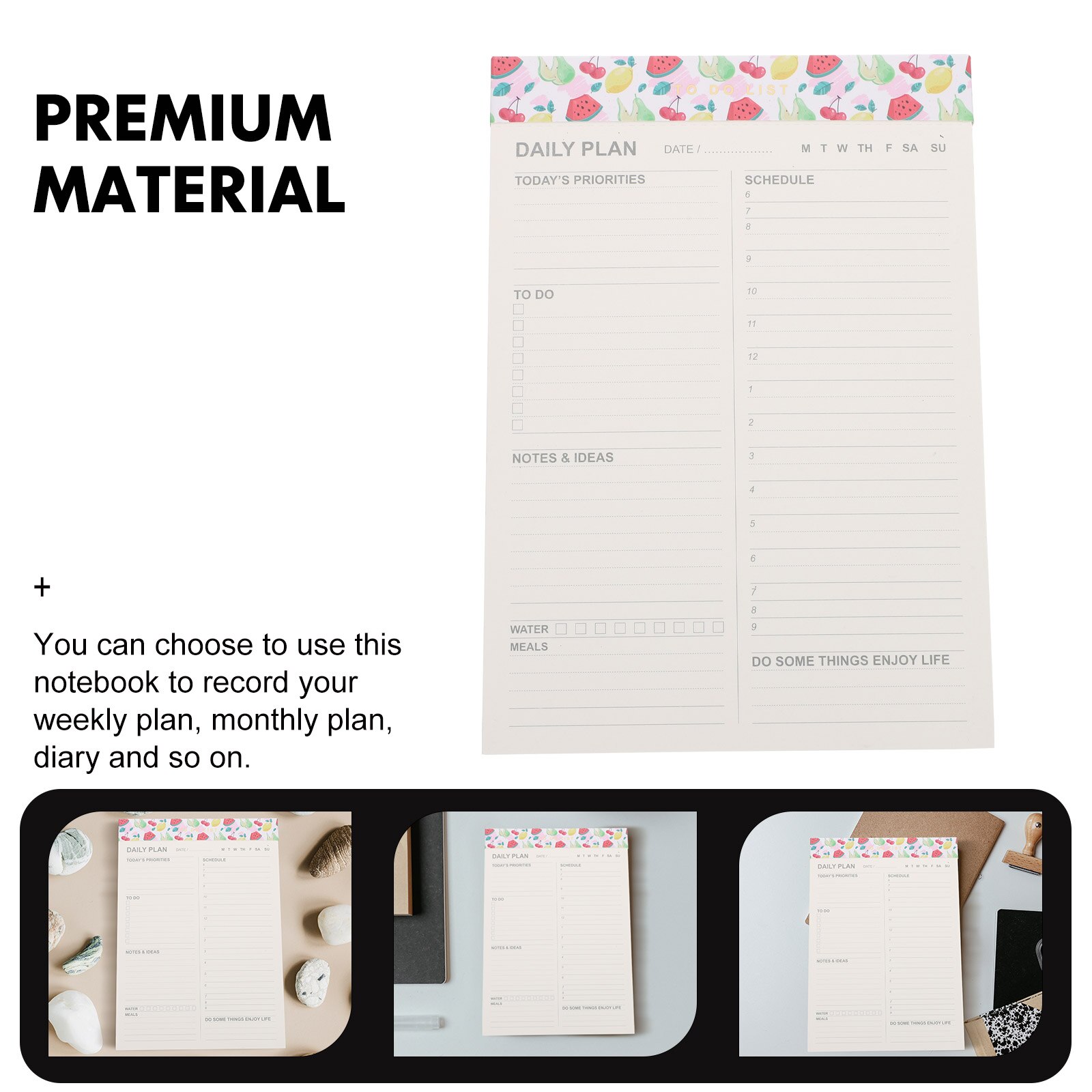 Portable Note Pad Time Management Notepad Magnetic Daily Planner for Home Office daily planner draft notebook