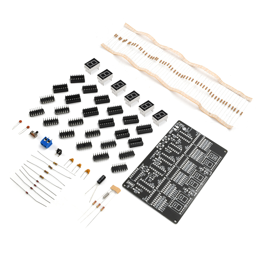 DC 4.5V-5.5V 6-bit Digital Circuit Clock Kit Electronic Clock Teaching And Training Welding Production Diy Kit: Default Title