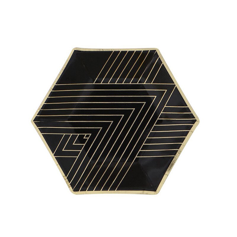 Verjaardagsfeestje Wegwerp Papieren Plaat Cup Milieu Stro High End Picknick Diner Set Bedrijf Ceremony Servies Decoratie: B 8inch plate 8pcs