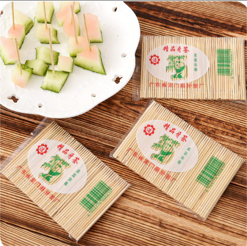 100 Stks/zak Bamboe Tandenstoker Wegwerp Natuurlijke Tandenstokers Familie Restaurant Accessoires Fruit Enkele Sharp Tooth Sticks