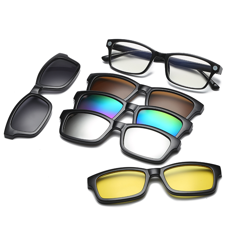 5 Lenes imán gafas de sol Clip Polaroid espejo magnético gafas Clip en los hombres polarizadas graduación personalizada miopía: Default Title