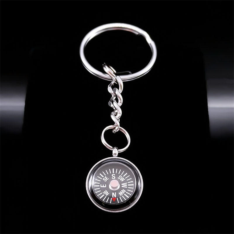 Collana con ciondolo bussola alla moda per donna/uomo collane colore argento in acciaio inossidabile regali di natale gioielli colar feminino: Rosso-marrone