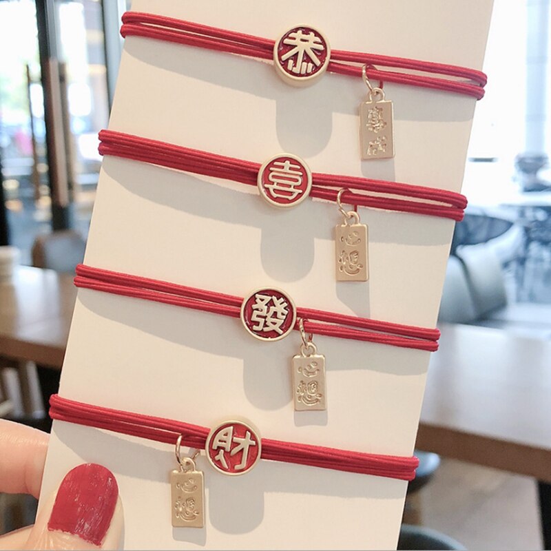 Verstelbare wensarmbanden met rode draad voor vrouwen, mannen en kinderen, met chinese karakters als bedelarmband, het beste voor een verjaardag.