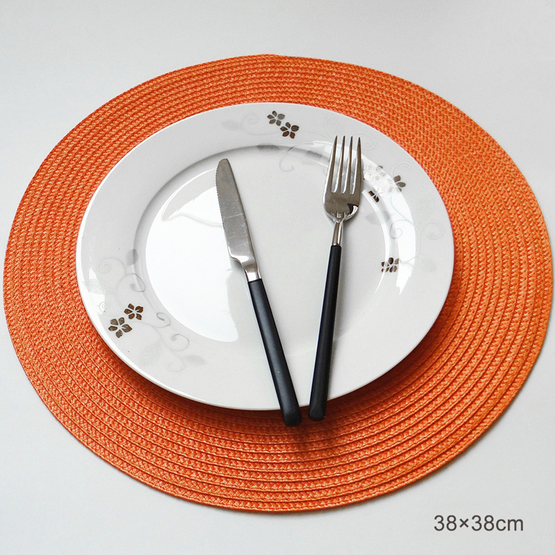 Round Placemats Set Braided Circle Place Mat Washable Table Mats for Kitchen Dining Table Mixed Color Non-Slip Place mats: S / Red