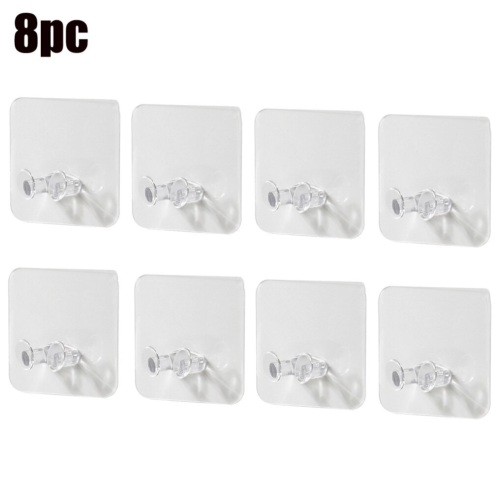 4/6/8/12PCS Multi-Purpose No Trace Wall Mount Hook Power Plug Socket Holder Wall Adhesive For Hanger kitchen Bathroom plug holde: 8 PCS