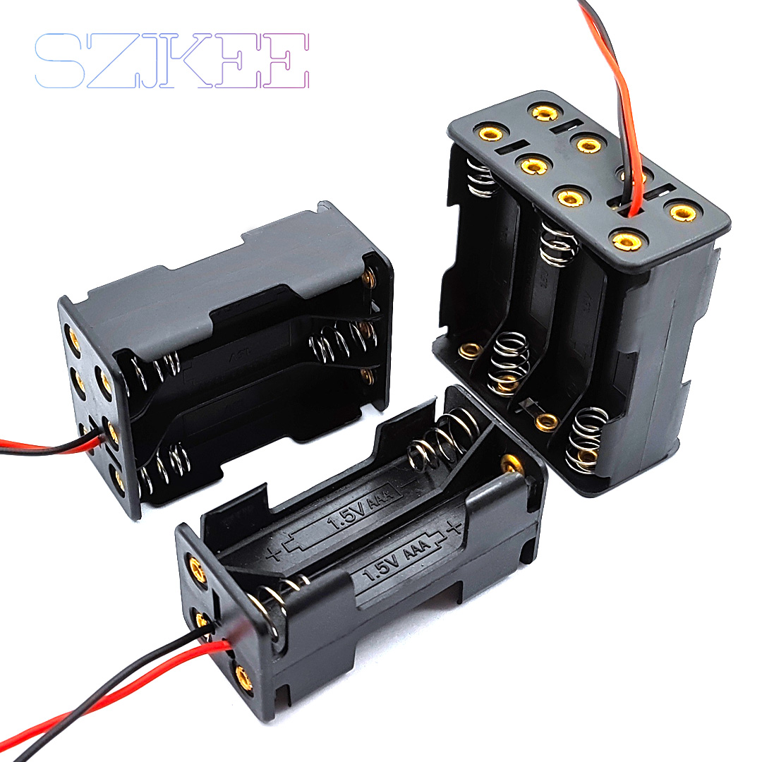AAA Battery Holder AAA Double-Layer Battery Box AAA Battery Case AAA Box 4/6/8 Slots Battery Storage Box Series Connection