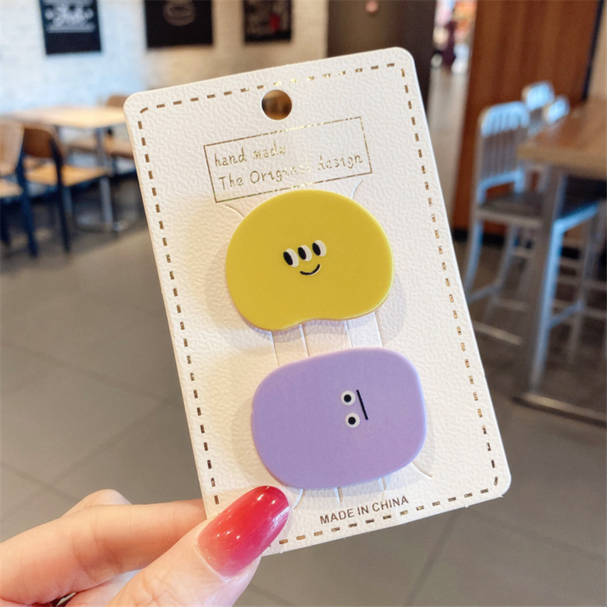 2Pcs Haar Clip Leuke Haaraccessoires Meisjes Zweet Woede Uitdrukking Haar Clips Hoofddeksels Haarspeld Leuke Vrouwen Hoofdtooi: 4