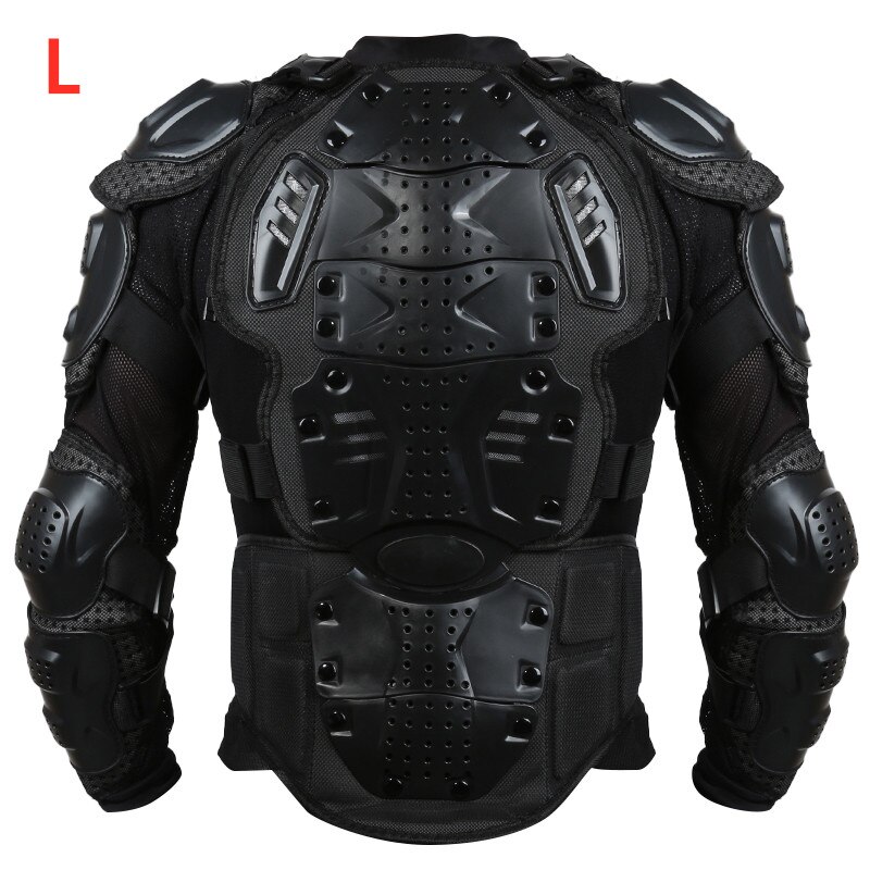 Motorrad Schutz Rügestochen Getriebe Jacke Voll Körper Rügestochen Tuch Moto-Cross Schildkröte Zurück Schutz Motorrad Jacken Schwarz dauerhaft: L