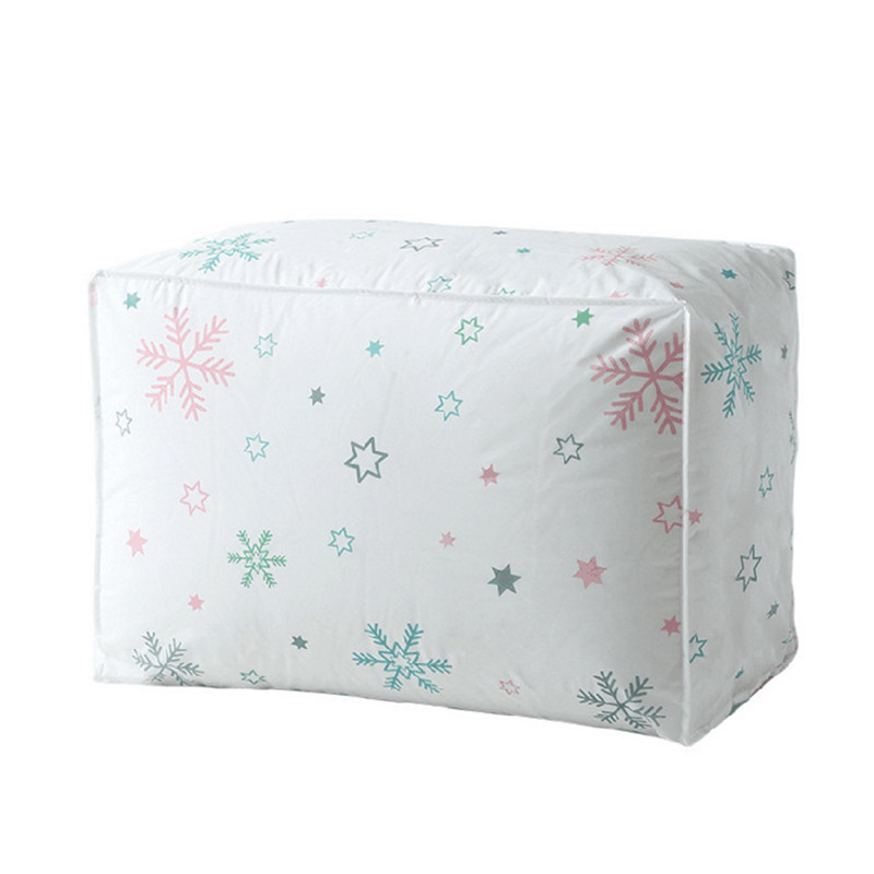Sac de rangement pour couette couverture voyage | Sac de rangement sous-lit boîte de tissu maison couette oreiller couverture, organisateur de bagages, sac de tri étanche: snowflake / L