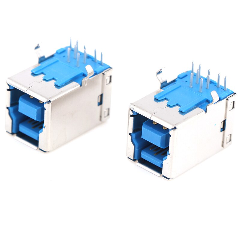 10 stk usb 3.0 type b hunstik stik usb-b ret vinkel af stikterminal