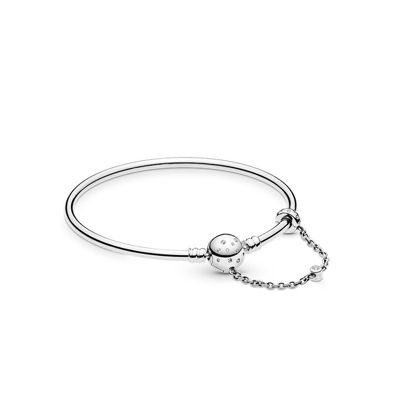Limited Edition Moments 925 Sterling Silver Bangles True Uniqueness Clasp Original pan Charm DIY Jewelry Bracelet