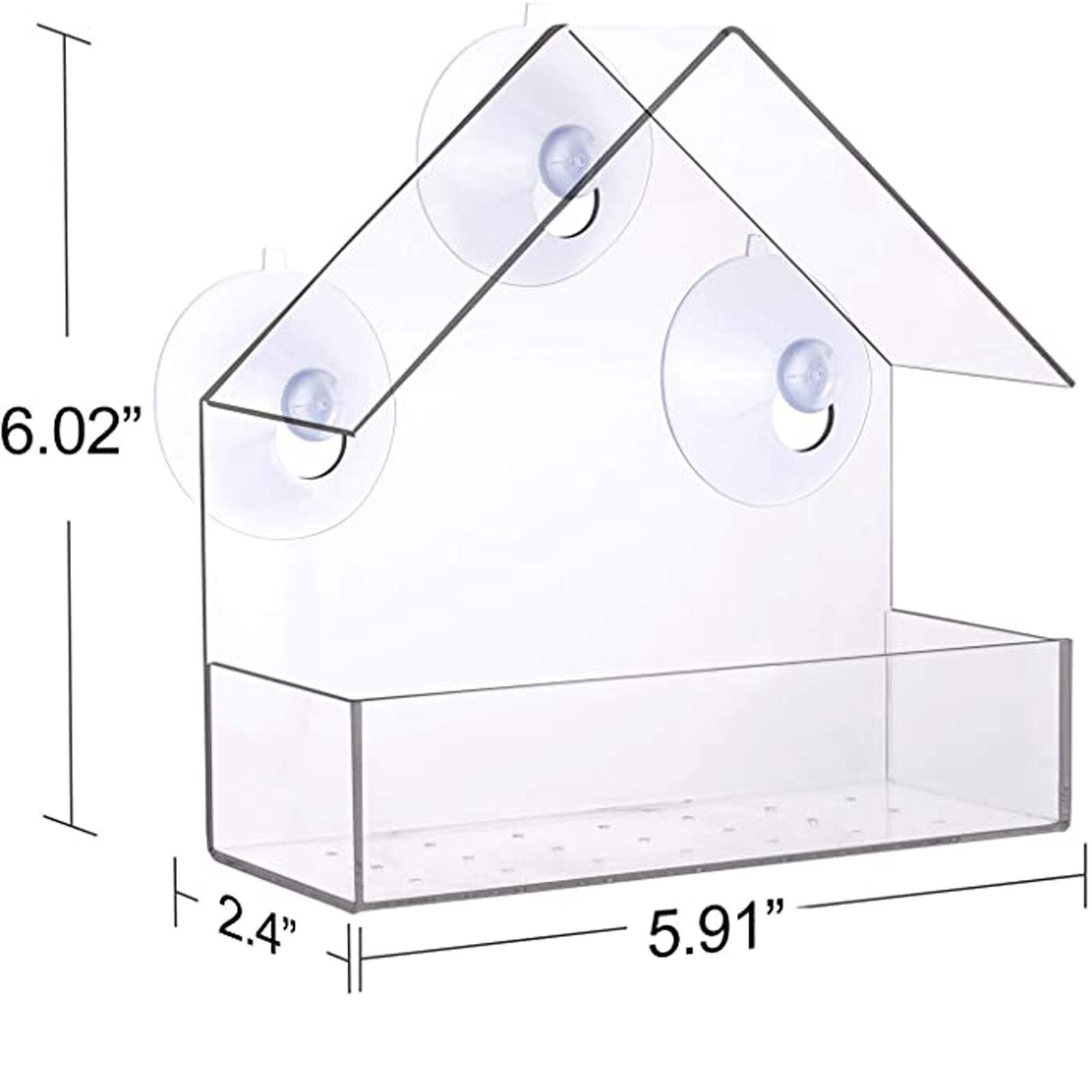 Window Bird Feeder Clear Hanging Bird Feeder Window Hanging Birdhouse With Suction Cup Includes Outdoor Garden Feeding #BL3