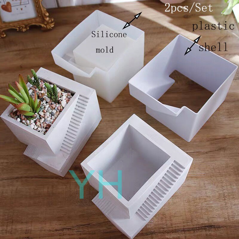 Concrete Molds Concrete Art Planter Pot Molds Silicone Flower Pot Molds Polygon Pot Molds: F