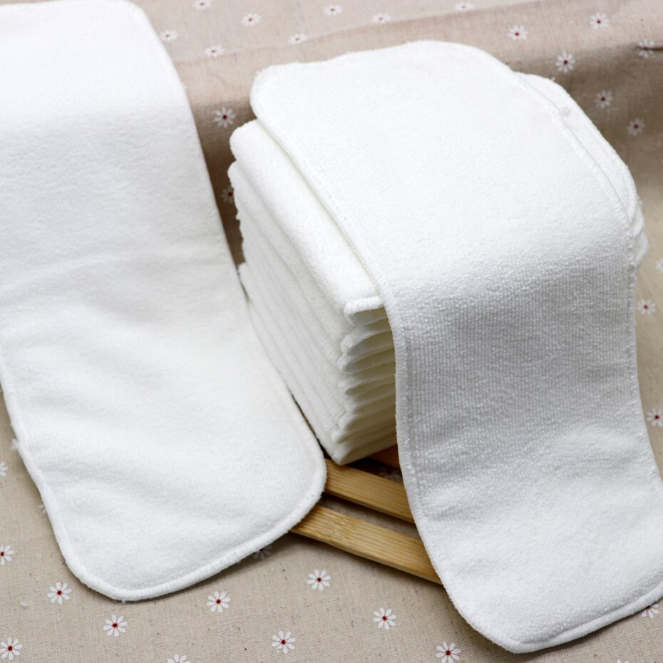 Baby Ökologischen Windeln Waschbar Windel Einsatz 10 stücke 3 Schicht Mikrofaser Bambus Einsätze eins Größe Baby Tasche Tuch Windel