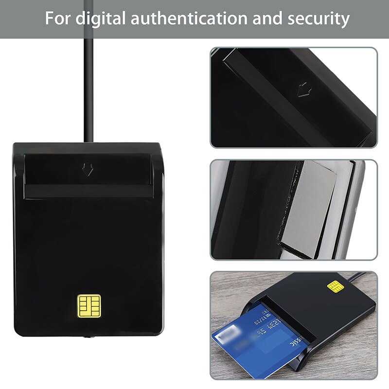 Portable USB 2.0 Smart ID Card Reader For SD ATM CAC TF Bank Card SIM Card Reader Cloner Connector for Windows Linux