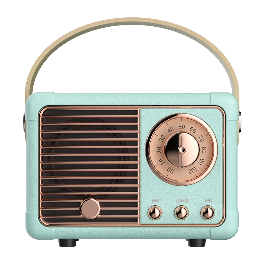 2022 retro-bluetooth-lautsprecher,  hm11 altavoz bluetooth tronsmart soundbar mini-lautsprecher, boombox , 3d stereo-hifi-sound tf: Himmelblau