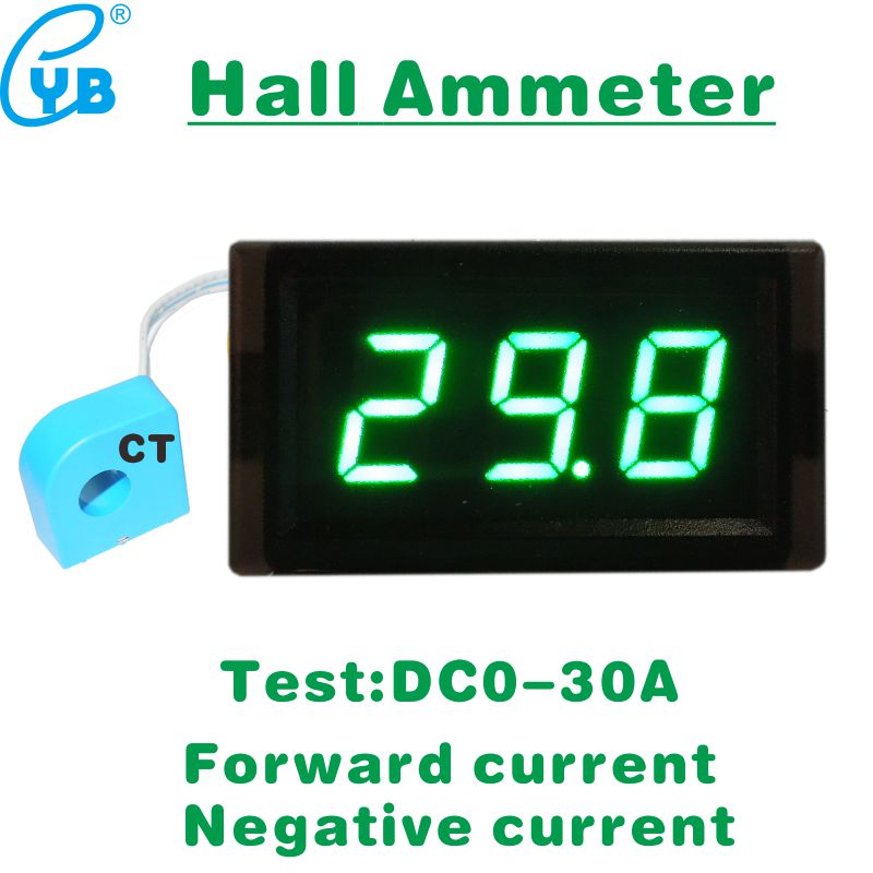 LED DC Halle Amperemeter DC 30A Strom Meter Halle Sensor Netzteil DC 4-30 V Ampere Tafel Meter messen Vorwärts und Negativ Strom