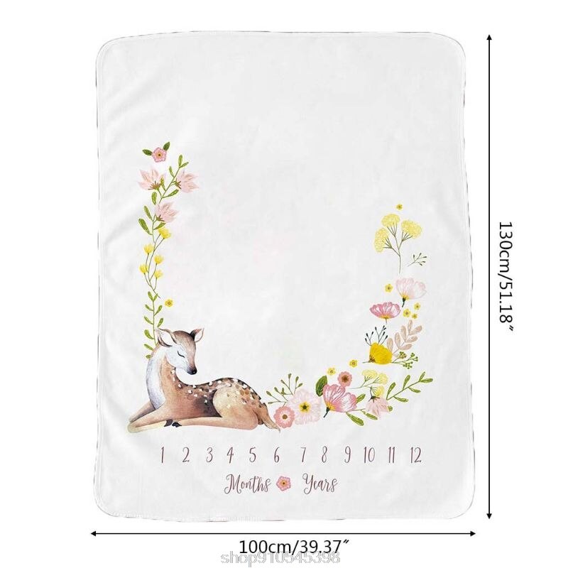 Dziecko miesięczny rekord wzrost kamień milowy koc zwierząt wzór fotografia rekwizyty kreatywne tło materiałbyć winnym N02 20 Dropshipping