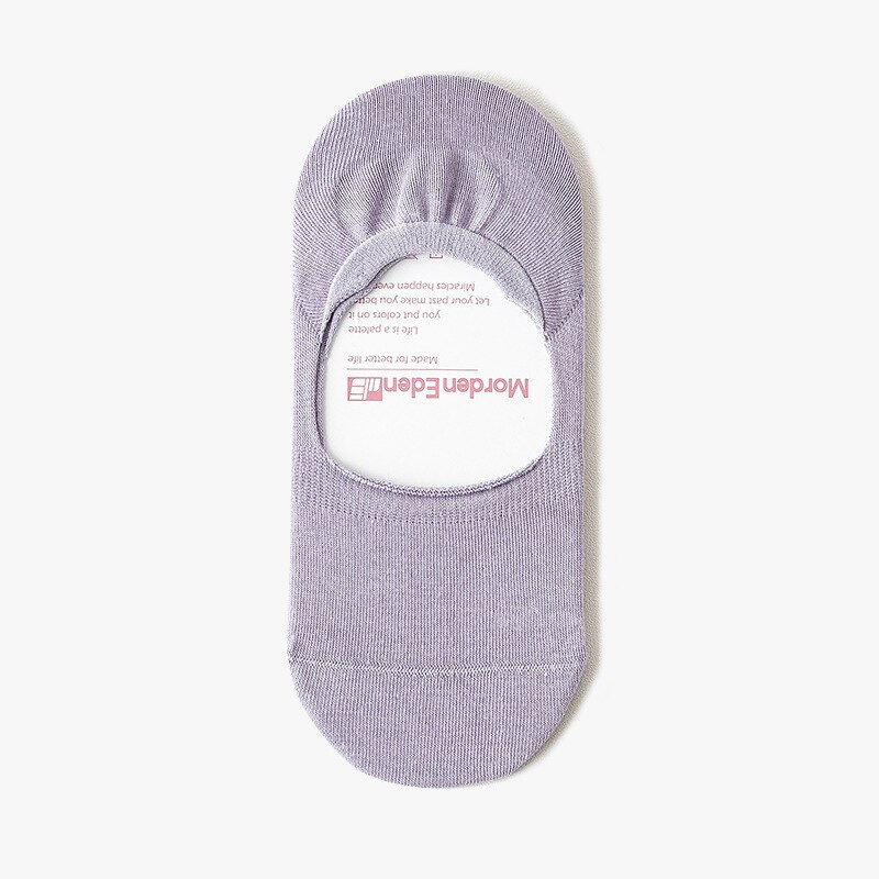 Calcetines invisibles antideslizantes para mujer, calcetín de silicona de corte ultrabajo, Fondo de algodón fino, de verano, 1 par: Light purple