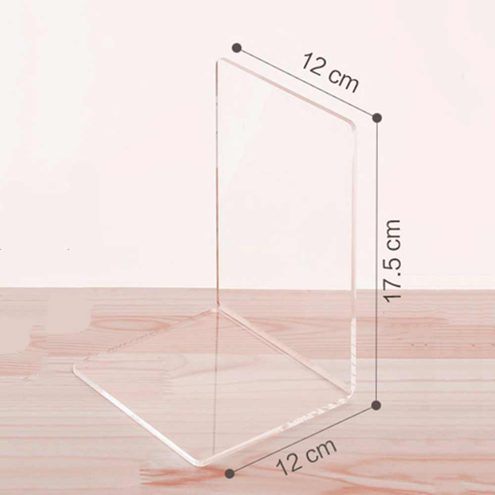 1pc bokhylla bokstöd transparent s/m/l skrivbordsset plast klar akrylverktyg akryl bokhylla bokmappar bokställ: Default Title