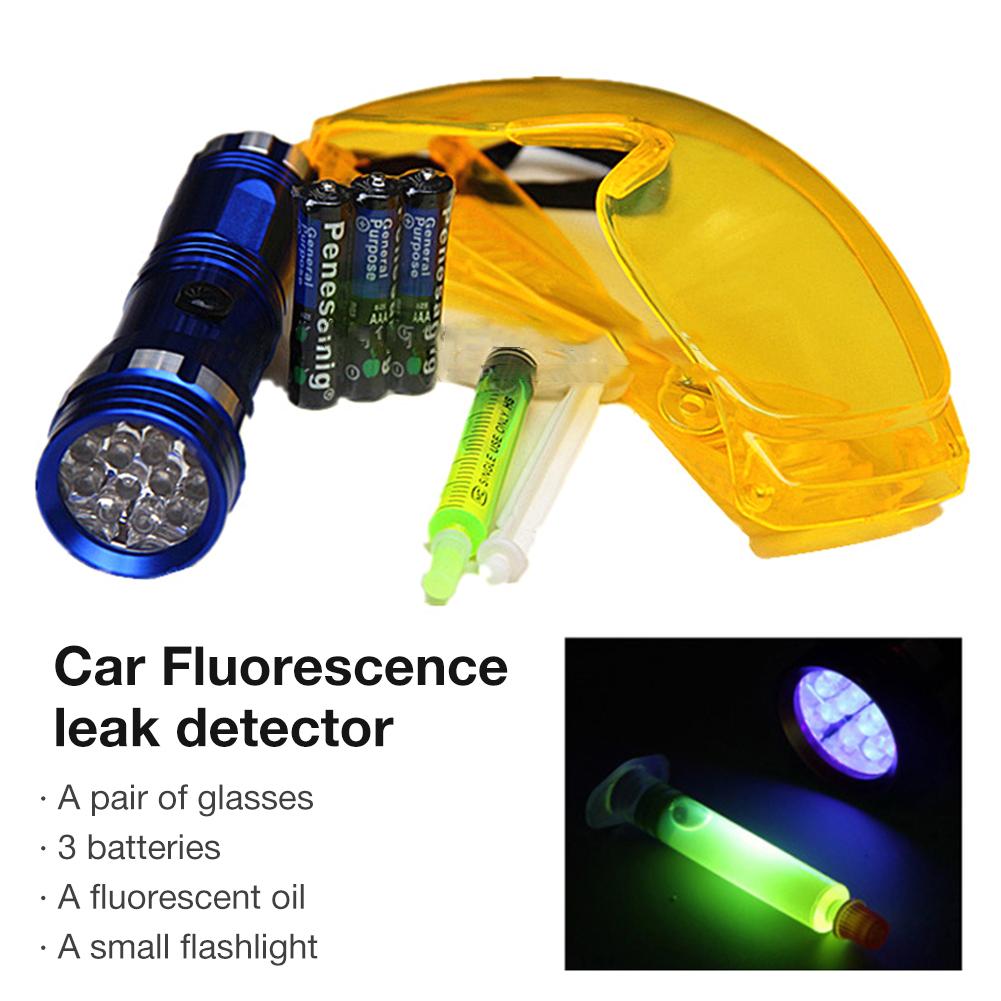 Détecteur de fuite gaz réfrigérant | Outil de détection de fuite fluorescente pour l'automobile, outil de réparation de climatisation Automobile R134a gaz réfrigérant A/C détecteur de Test de teinture UV