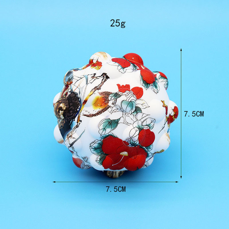 Pop Stress Ball Fidget Toy with Printed Pattern 3D Silicone Push Bubble Stress Anti-Anxiety Squeeze Sensory Bubbles Popping: 9