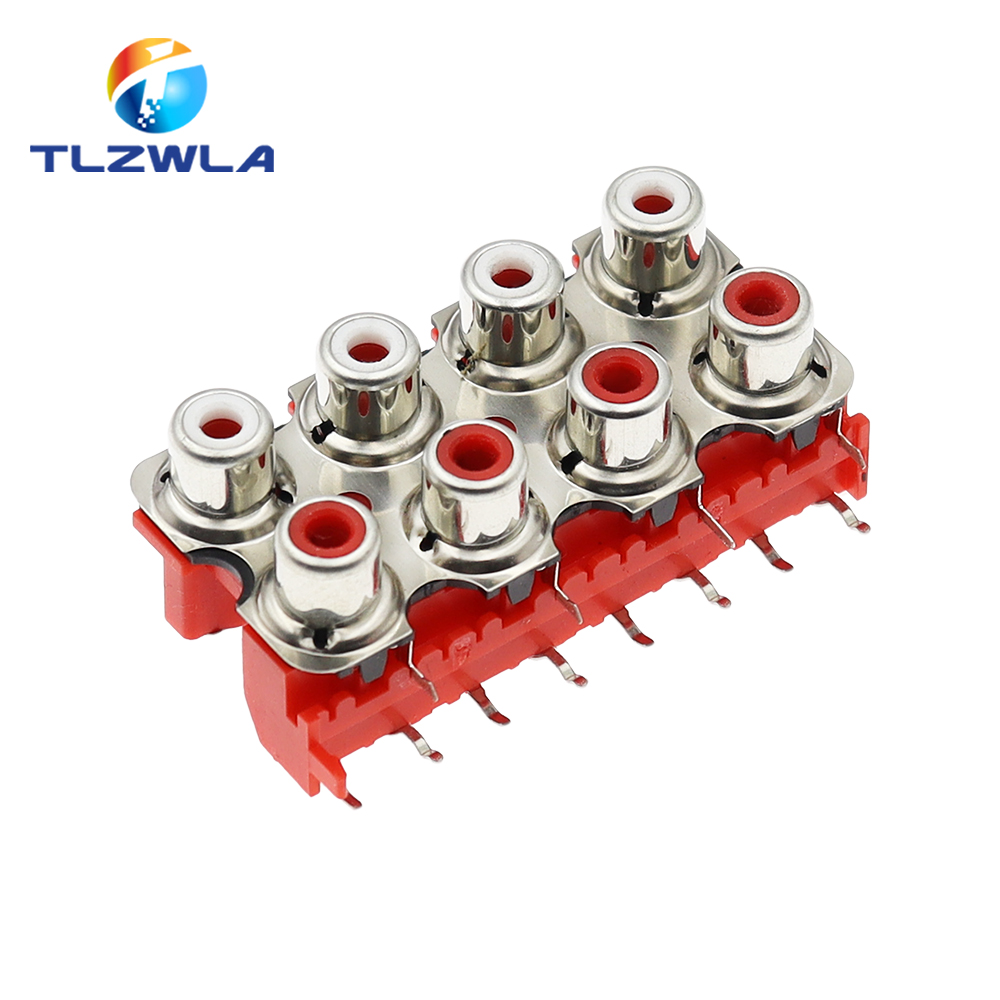 2 uds RCA hembra Audio Video enchufe 2P 4P 6P 8P cinta blindada conector AV conector AV2-8.4-13 piezas PCB rojas