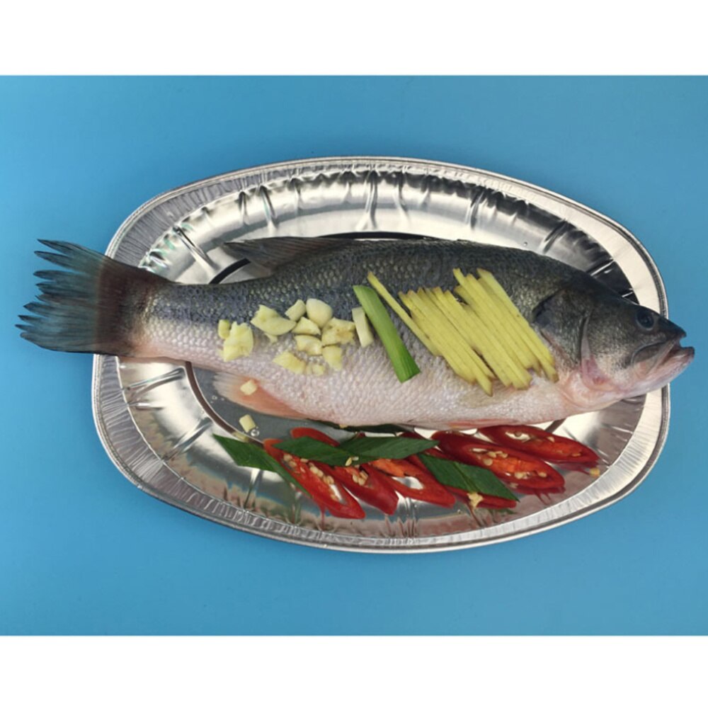 20pcs Disposable Oval Serving Plates Aluminium Foil Tray Serving Dishes Tableware for Catering BBQ Banquet Parties